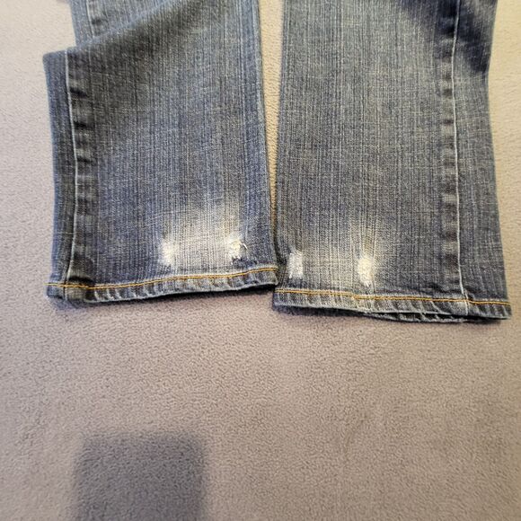 A/X Armani Exchange Womens Size 2 Short Blue Jeans Distressed Stretch Denim - Picture 11 of 11